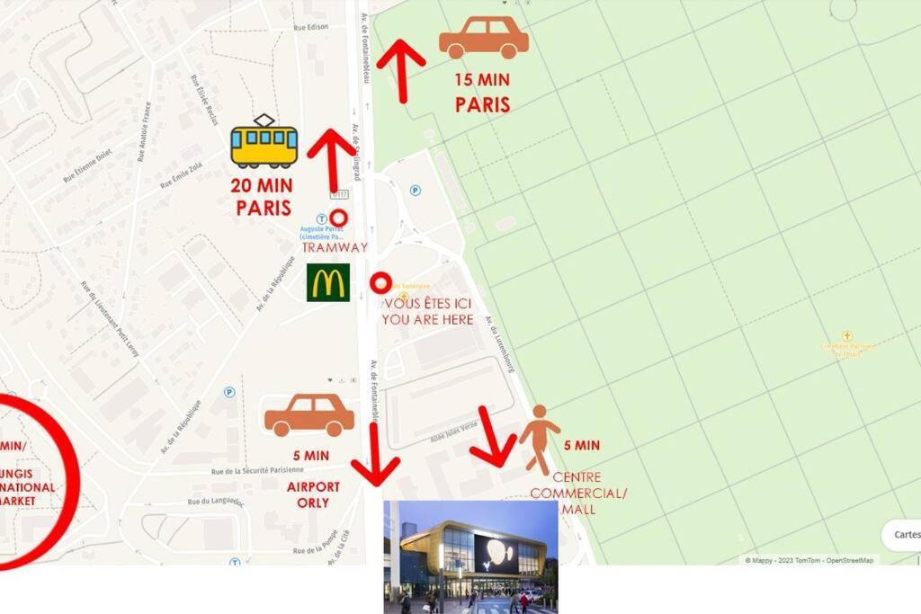 Appartement Paisible Et Bien Situe - Proche Aeroport D'Orly Et Tramway Pour Paris Тье Экстерьер фото